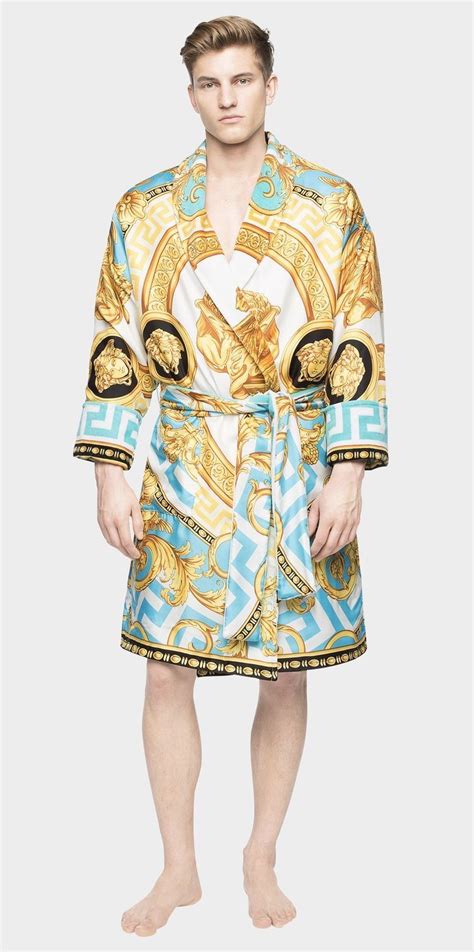 blue versace robe men|versace robe with hood.